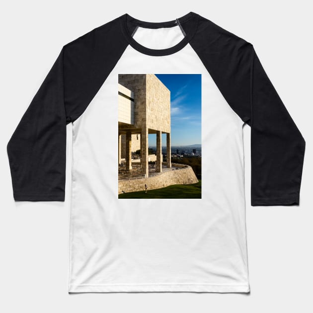 Getty Center Art Museum Baseball T-Shirt by Robert Alsop